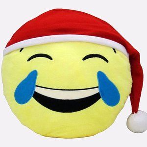 Emoji Christmas Tears of Joy Plush Pillow